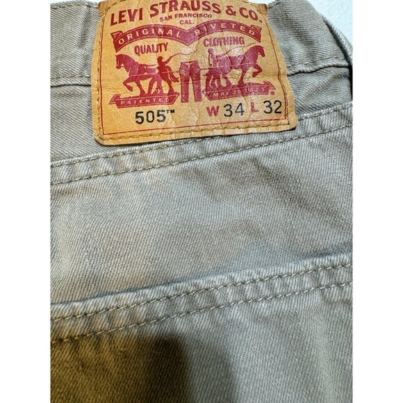 Levi's 505 Regular Fit Men's Size 40x32 Straight Khaki Pants - Picture 6 of 9